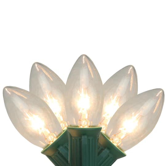 Northlight Set of 25 Transparent Clear C9 Christmas Lights - Green Wire - Clear